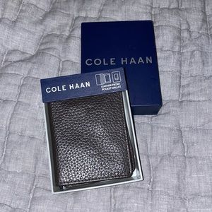 Mens Cole Haan Front Pocket Wallet Dark Brown